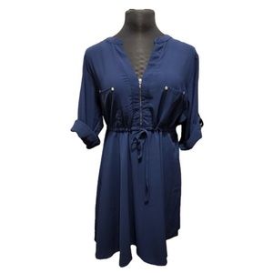 💜 Yoins V Neck Zipper Dress